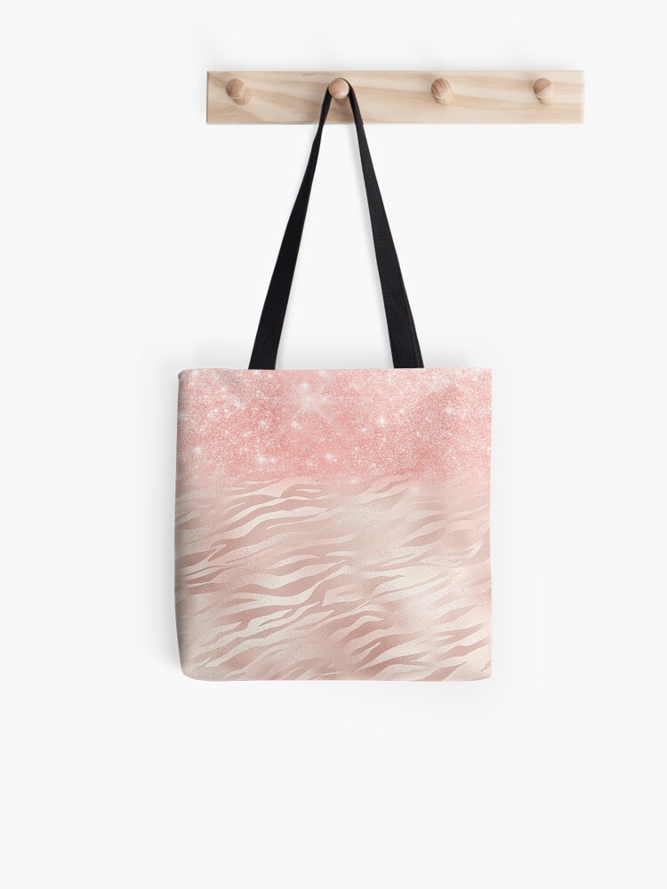 rose gold glitter bag