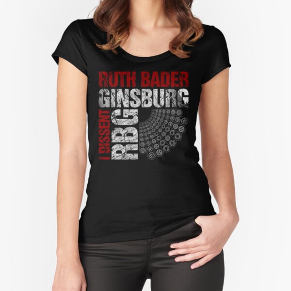 Ruth Bader Ginsburg Ich widerspreche beunruhigten Text - ursprünglicher Entwurf Tailliertes Rundhals-Shirt