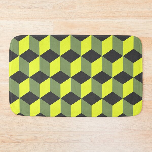 Item preview, Isometric Cube Pattern Yellow Black Grey Geometric Art designed and sold by taiche.