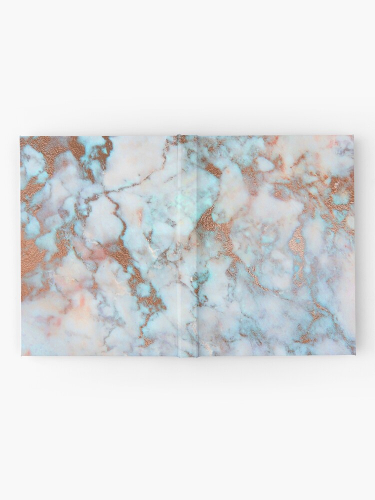 Alternate view of Copper Veins on light blue marble Hardcover Journal