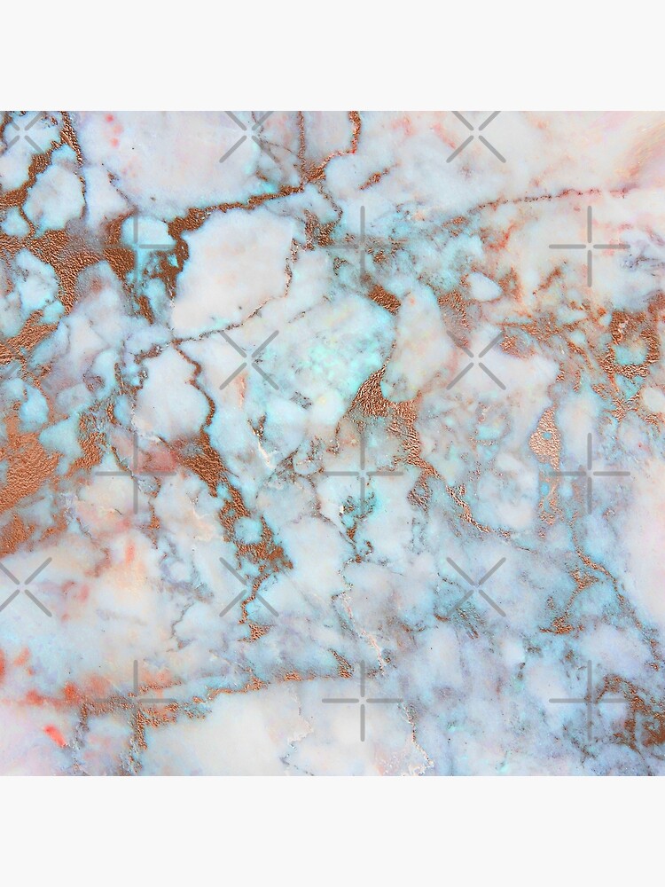 Copper Veins on light blue marble by MysticMarble