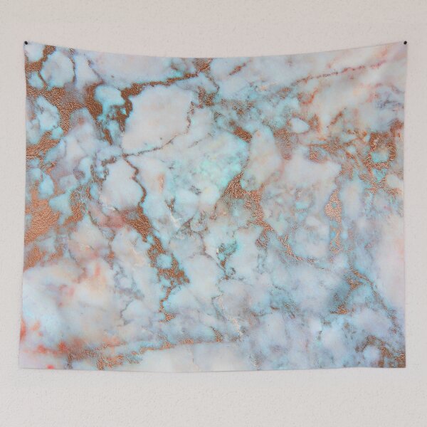 Item preview, Copper Veins on light blue Faux marble designed and sold by MysticMarble.