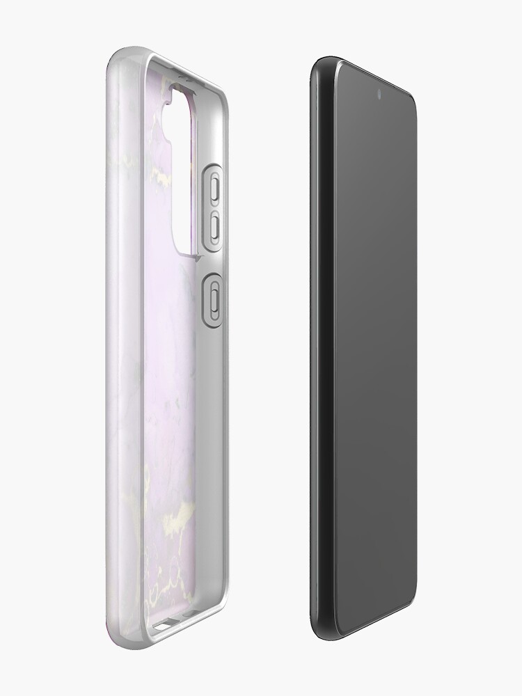 Alternate view of gold glitter veins on purple ink marble Case & Skin for Samsung Galaxy