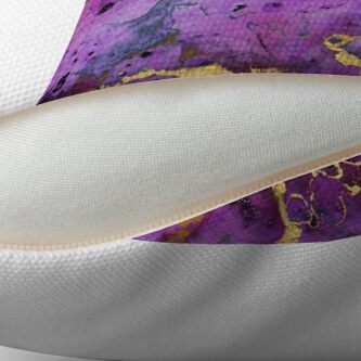 Alternate view of gold glitter veins on purple ink marble Throw Pillow