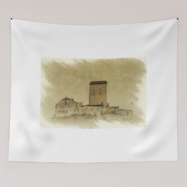 Item preview, Sargans Castle digital art oil painting designed and sold by DiFigianoPhoto.