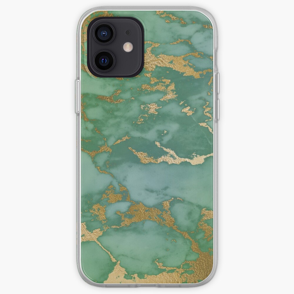 Gold Veined Green Luxury Marble iPhone Case & Cover
