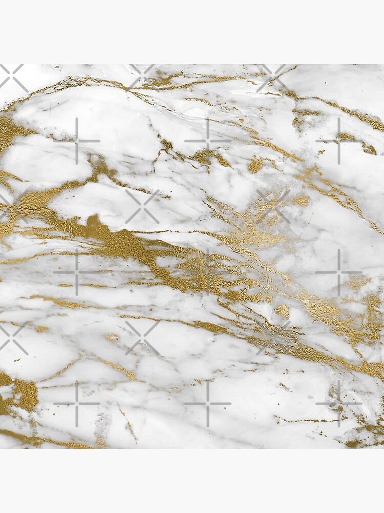 Gold Veins on Gray and White Marble by MysticMarble