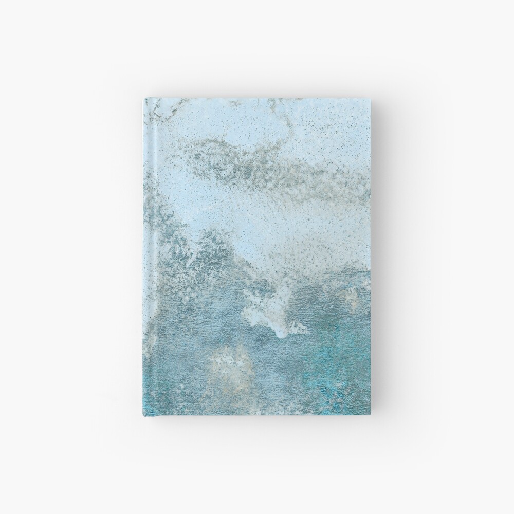Ice Blue Metal Foil and Light Blue Marble Texture Hardcover Journal