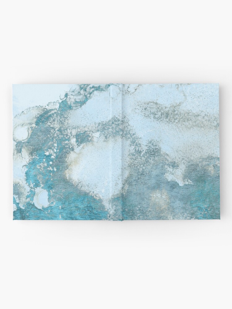 Alternate view of Ice Blue Metal Foil and Light Blue Marble Texture Hardcover Journal