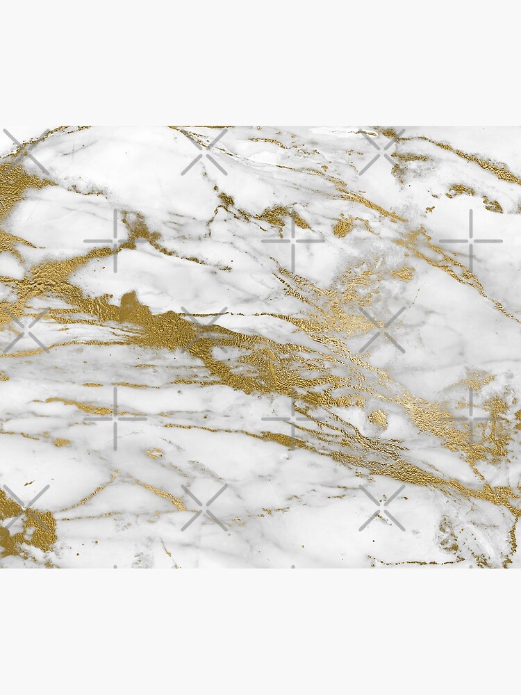 Gold Veins on Gray and White Marble by MysticMarble