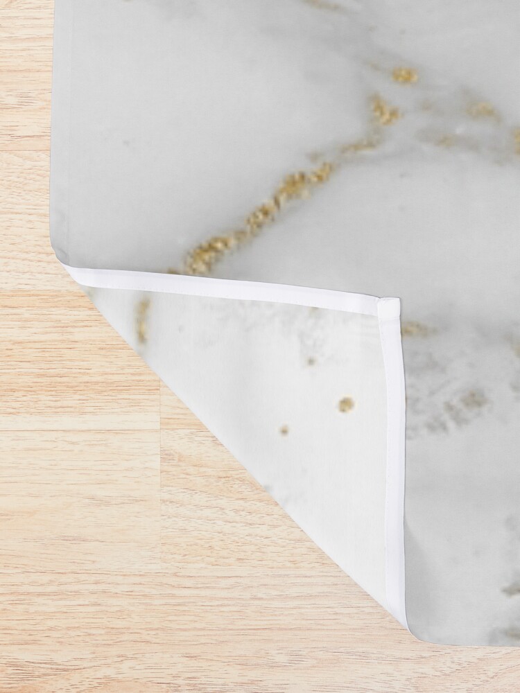 Alternate view of Gold Veins on Gray and White Marble Shower Curtain
