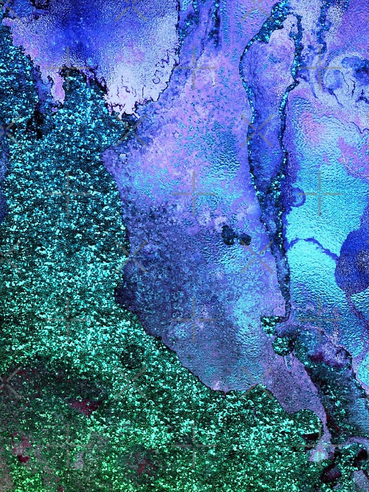 Ocean Mermaid Blue and Green Glitter on Marble by MysticMarble