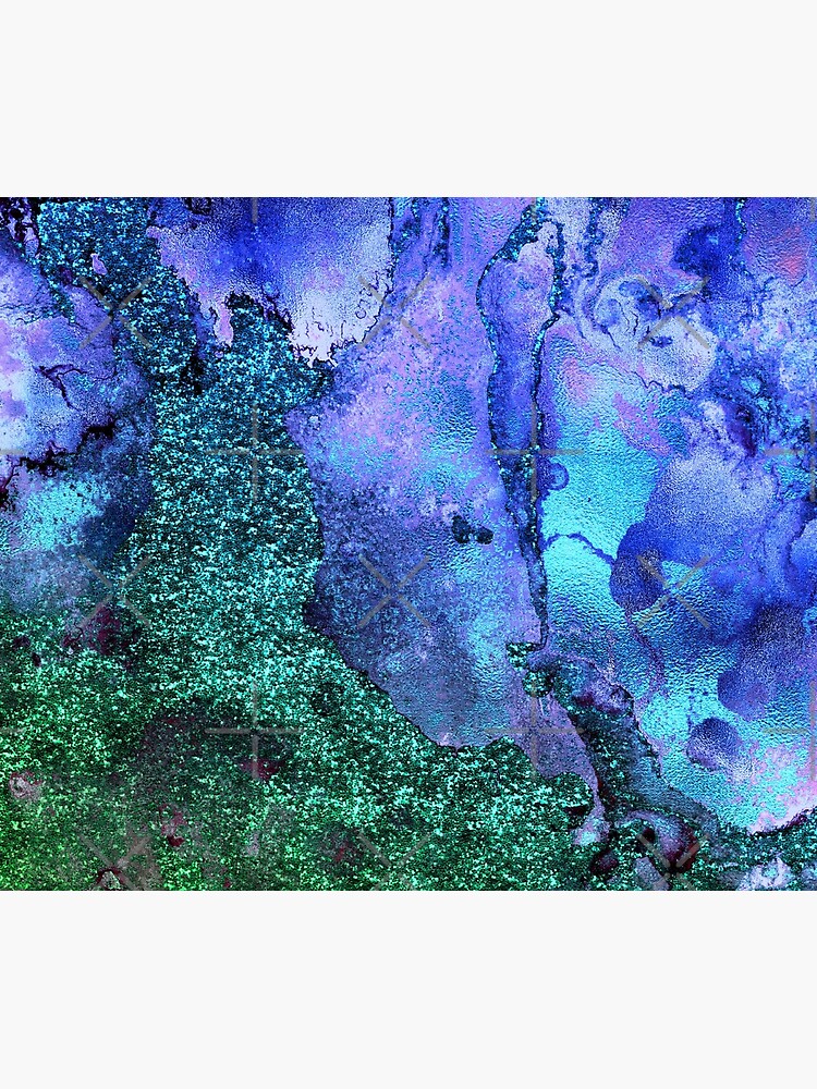Ocean Mermaid Blue and Green Glitter on Marble by MysticMarble