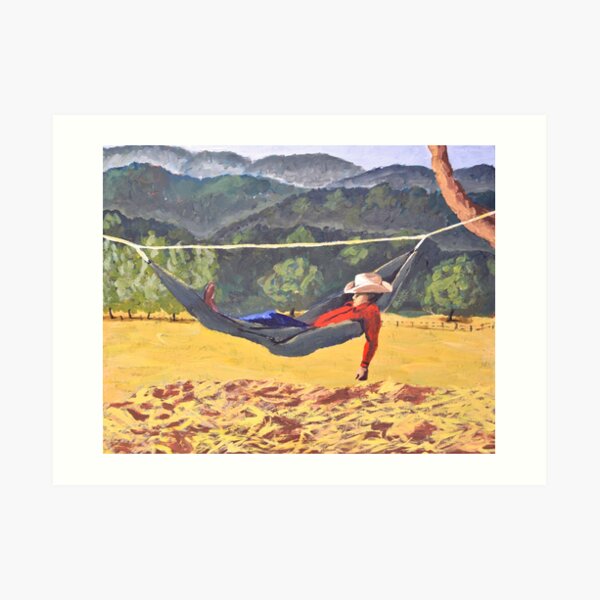 Lazy Cowboy Art Print