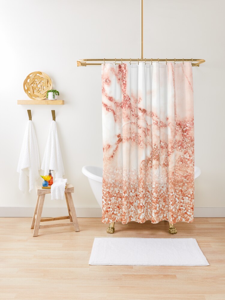 salmon shower curtain