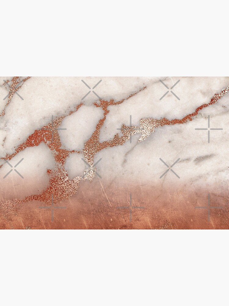 Discover Copper Bronze Metal Foil Sparkle Faux Marble Bath Mat