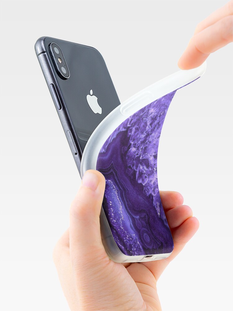 Alternate view of Ultra Violet Agate Mineral Gemstone iPhone Case & Cover