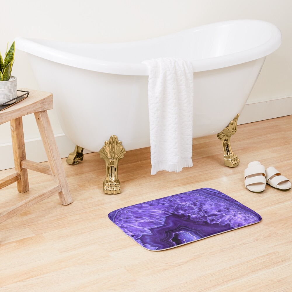 Ultra Violet Agate Mineral Gemstone Bath Mat