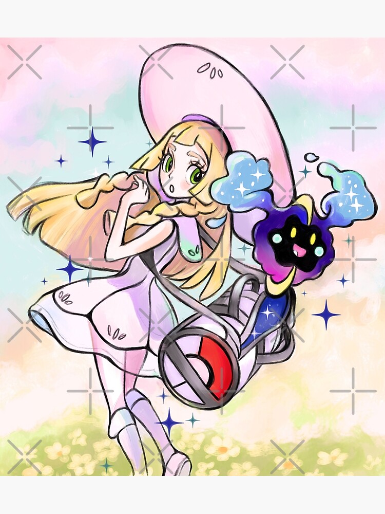 Lillie And Nebby pokemon moon sun / Cosmog by artbysavi