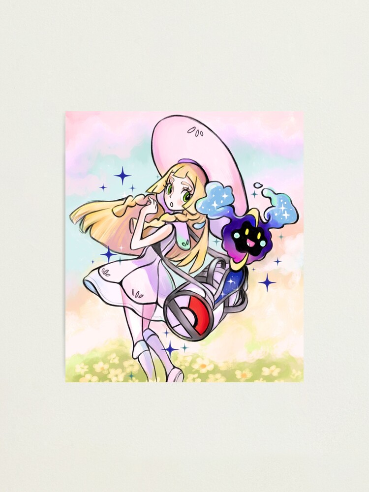Alternate view of Lillie And Nebby pokemon moon sun / Cosmog Photographic Print