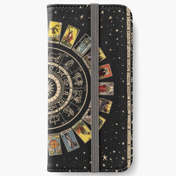 Wheel of the Zodiac, Astrology Chart & the Major Arcana Tarot iPhone Wallet