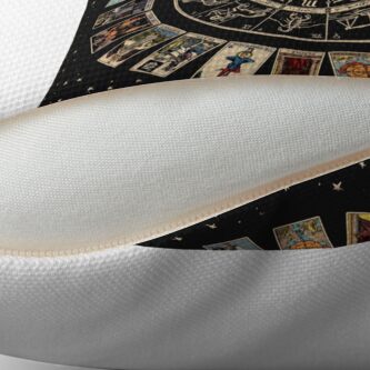 Alternate view of Wheel of the Zodiac, Astrology Chart & the Major Arcana Tarot Throw Pillow