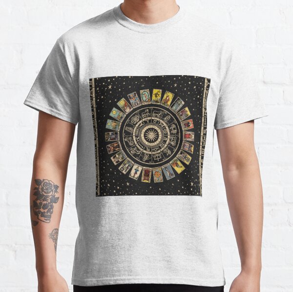 Wheel of the Zodiac, Astrology Chart & the Major Arcana Tarot Classic T-Shirt