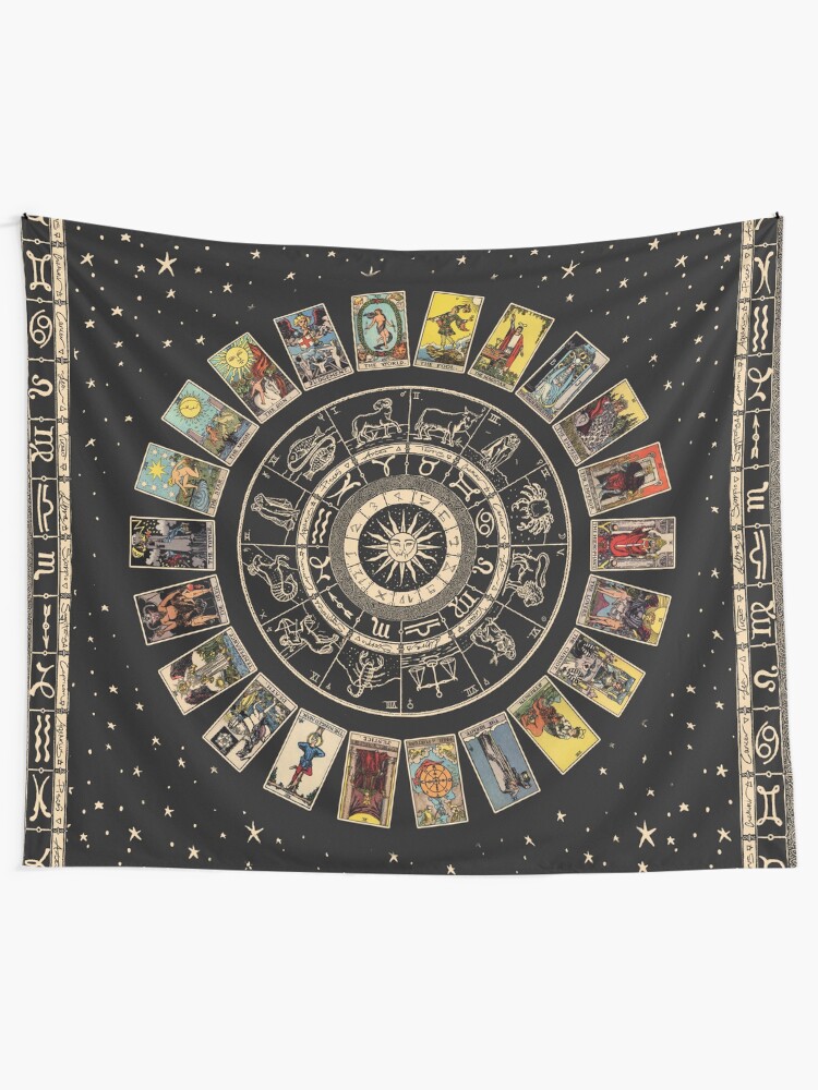 Alternate view of Wheel of the Zodiac, Astrology Chart & the Major Arcana Tarot Tapestry