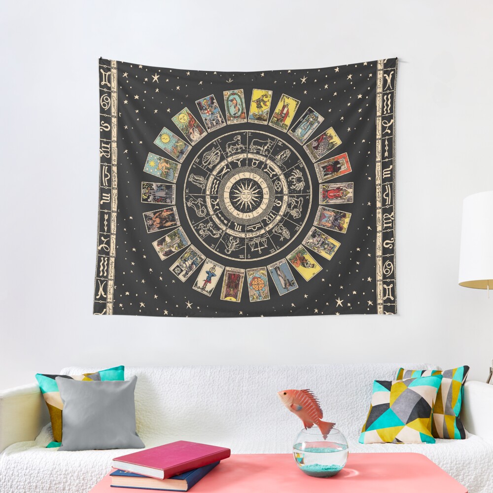 Wheel of the Zodiac, Astrology Chart & the Major Arcana Tarot Tapestry