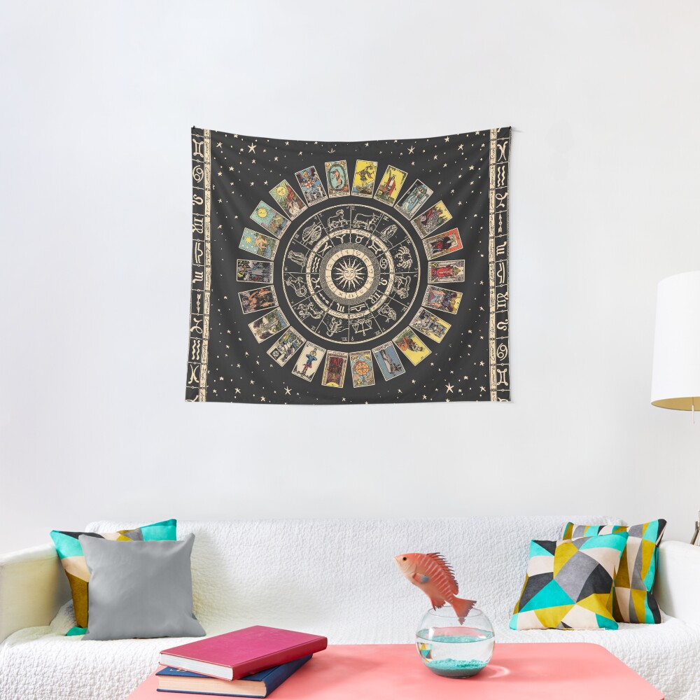 Wheel of the Zodiac, Astrology Chart & the Major Arcana Tarot Tapestry