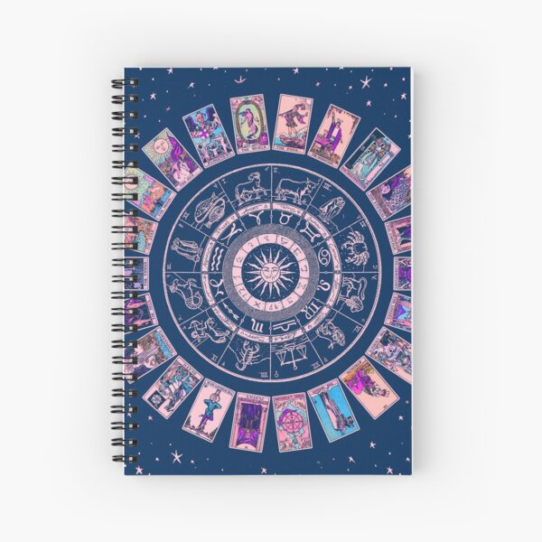 Pastel Goth Zodiac, Astrology Chart & the Major Arcana Tarot Spiral Notebook