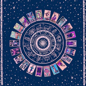 Pastel Goth Zodiac Astrology Chart the Major Arcana Tarot Tapestry for Sale by wildtribe Redbubble