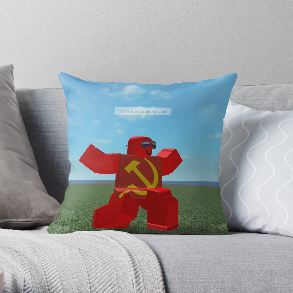 Communism Will Prevail Roblox Meme Throw Pillow By Thesmartchicken Redbubble - communism will prevail roblox meme canvas print