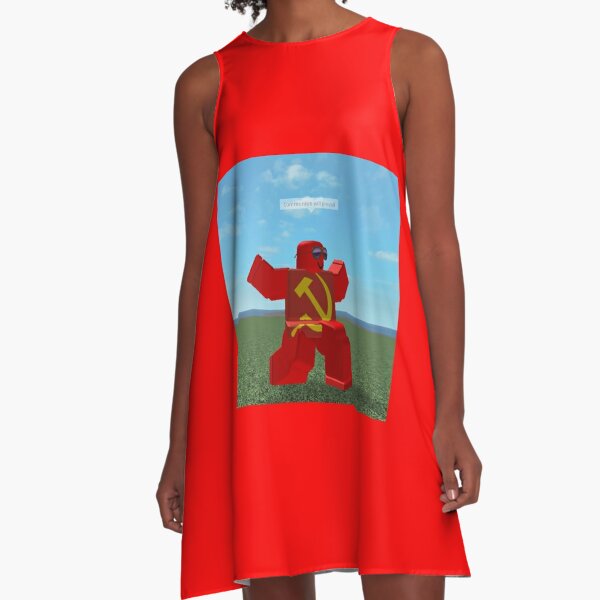 Communism Will Prevail Roblox Meme A Line Dress By Thesmartchicken Redbubble - bald red dress girl roblox