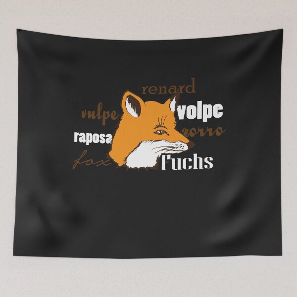 Item preview, Red fox head different languages designed and sold by tarek25.