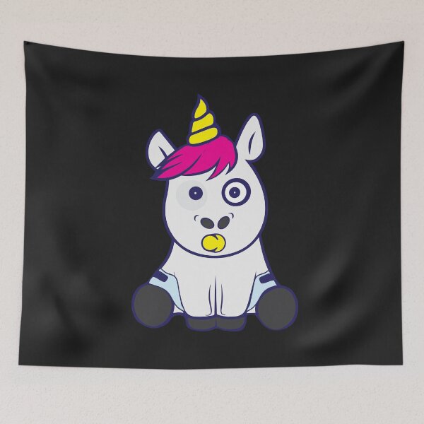 Item preview, Cute baby unicorn in diapers with pacifier designed and sold by tarek25.