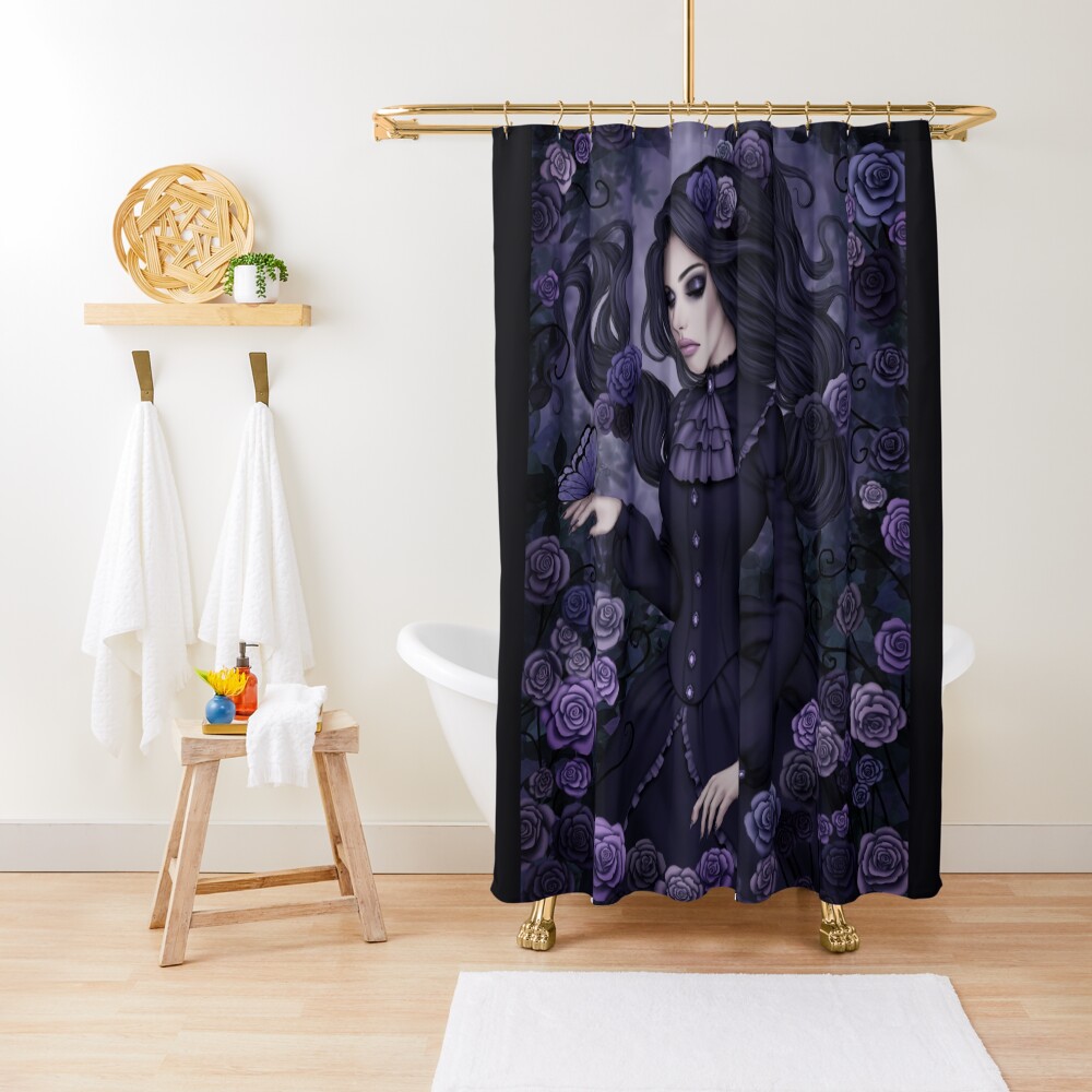 Shadowy Rose Shower Curtain