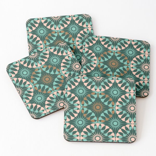 Item preview, Spanish Tile - Entwined - Pink, Bronze, Teal designed and sold by MerryMakewell.