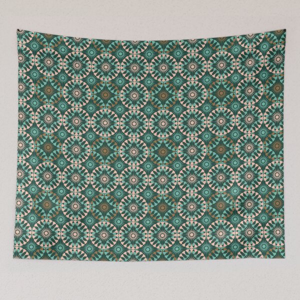 Artikelvorschau, Spanische Fliese - Entwined - Rosa, Bronze, Blaugrün entworfen und verkauft von MerryMakewell.