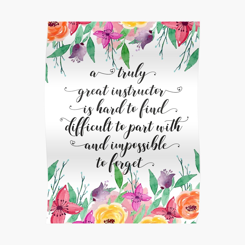 instructor quote thank you card gift idea instructor