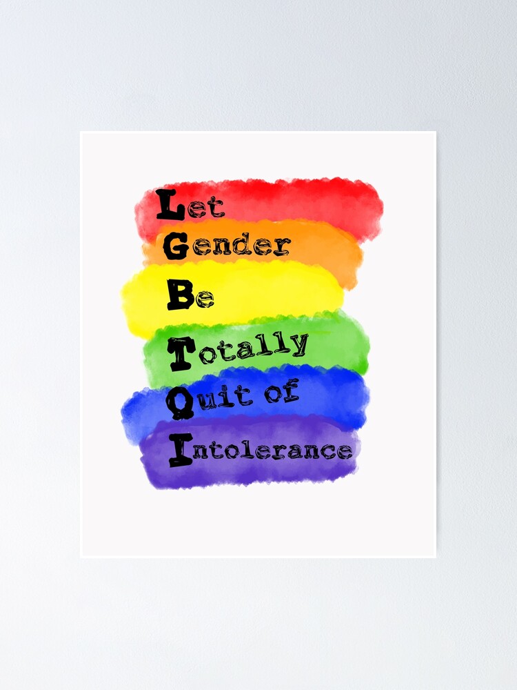 Lgbtqi Tolerance Gender Lgbt Csd Rainbow Lesbian Gay Pride Poster By Noplanb Redbubble 2251