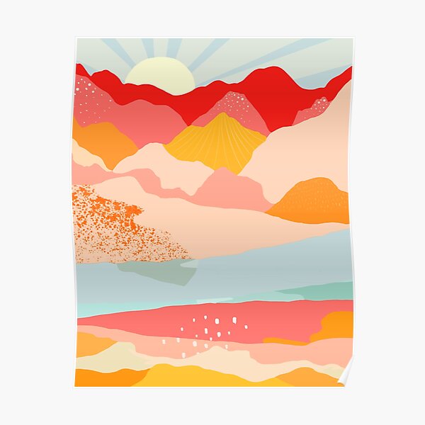 sunrise mountains Poster
