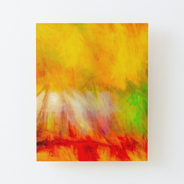 Daisy On Fire Wood Mounted Print