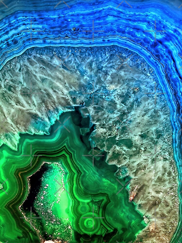 Green and Blue Agate Mineral Gemstone by MysticMarble