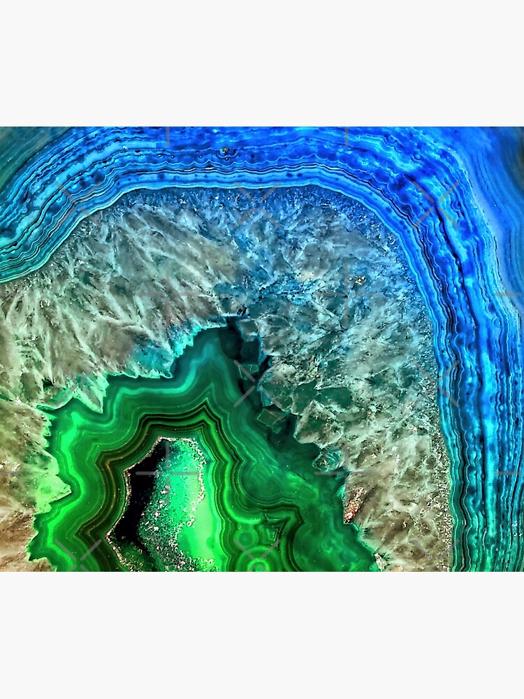 Green and Blue Agate Mineral Gemstone by MysticMarble