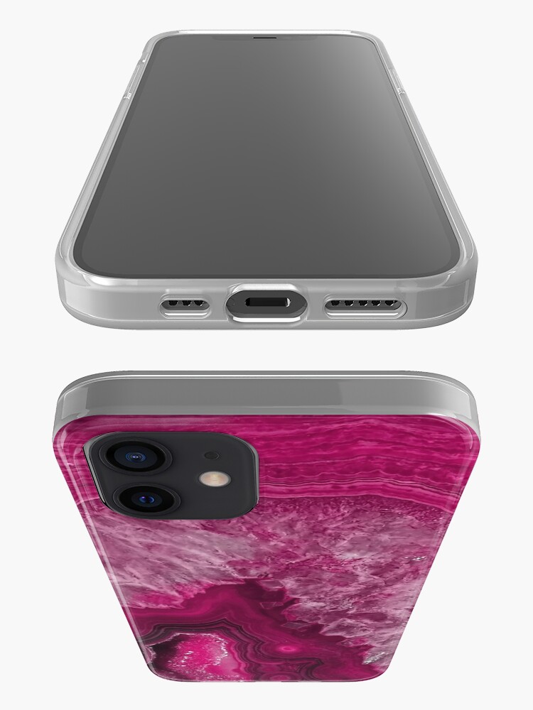 Alternate view of Pink Magenta Agate Mineral Gemstone iPhone Case & Cover