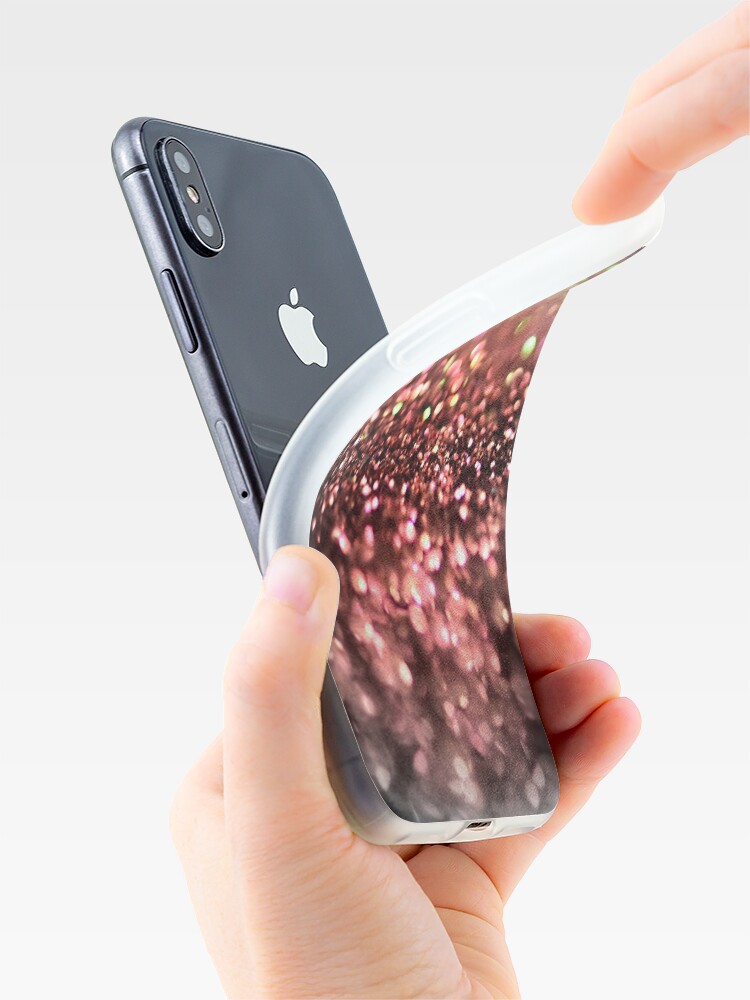 Alternate view of Copper Bronze Ombre Blush Glitter iPhone Case & Cover