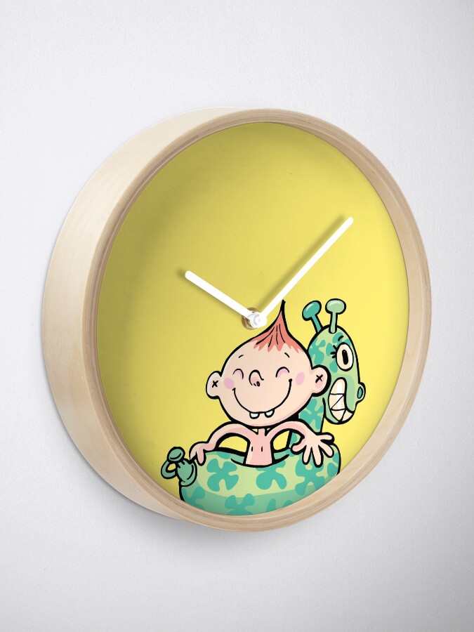 Alternate view of boy with a rubber belt for swimming Clock