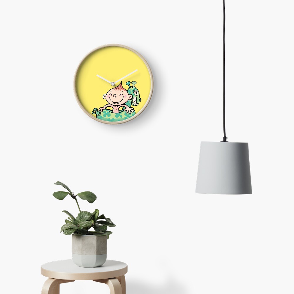 boy with a rubber belt for swimming Clock