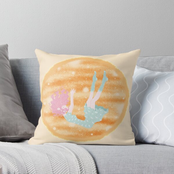 Item preview, Pink haired falling to sweet dreams girl on peach orange background designed and sold by KillerStarMagic.